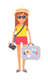 Vacation girl vector illustration.