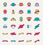 Vector linear badges and ribbons