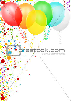 Colorful Confetti and Party Balloons