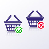 Shopping basket icons add or remove