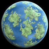 green Planetgreen planet similar to earth 3D illustration