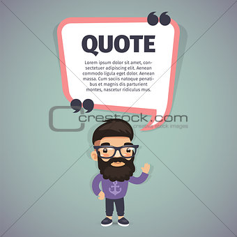 Quote Speech Banner and Hipster