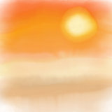 Watercolor sunset background 