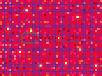 Red pixel mosaic background. Vector illustration.