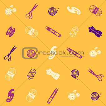 seamless pattern with multicolor sewing supplies
