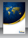 Abstract blue gold brochure