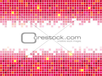 Red pixel mosaic background. Vector illustration.