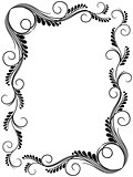 Abstract floral black and white frame