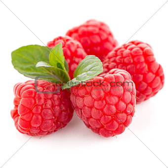 Raspberry fruit isolated