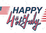 Happy 4 of July lettering text