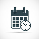Calendar with clock icon