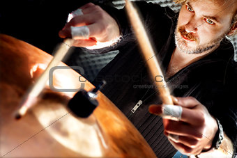 Man playing the drum
