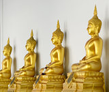 Row of golden buddha statue
