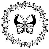 flourishes vintage with butterfly