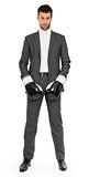 Businessman in boxing gloves 