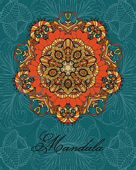 Mandala. Ethnic decorative elements. Hand drawn background. Islam, Arabic, Indian, ottoman motifs. Vector Beautiful Deco Mandala, Patterned Design Element, Ethnic Amulet