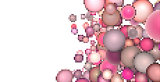 pink bubble illustration made with bubbles over white