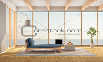 Living room of a minimalist holiday villa