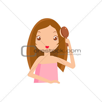 Girl Brushing Her Hair
