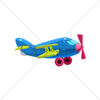 Blue Biplane Toy Aircraft Icon
