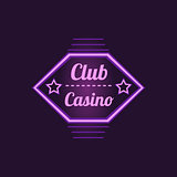 Club Casino Purple Neon Sign
