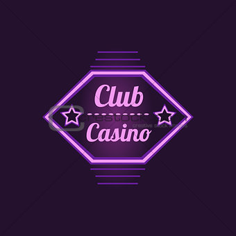 Club Casino Purple Neon Sign