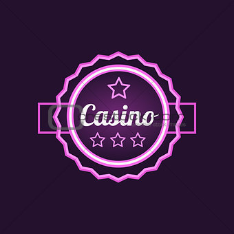 Double Frame Casino Purple NEon Sign