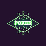 Round Green Poker Neon Sign
