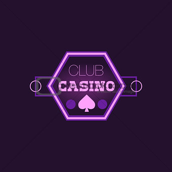 Hexahedron Casino Purple Neon Sign