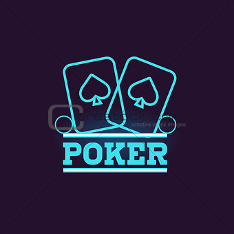 Poker Blue Neon Sign