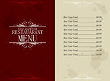 restaurant food and drink menu