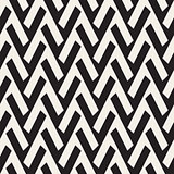 Vector Seamless Black And White Geometric Lines Pattern