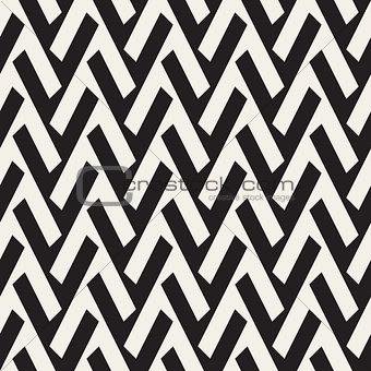 Vector Seamless Black And White Geometric Lines Pattern