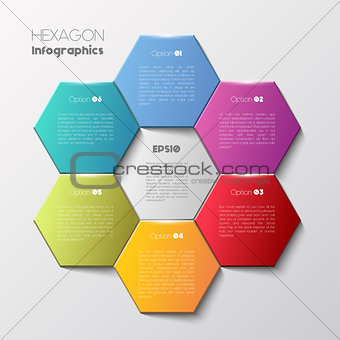 Geometric hexagon infographic concept