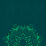 Detailed ornament on grunge background with lace ornament.