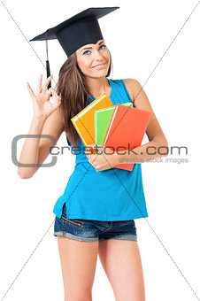 Girl with graduation hat