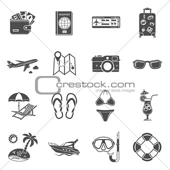 Vacation and Tourism Icons Set