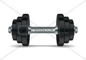 Metal realistic dumbbell