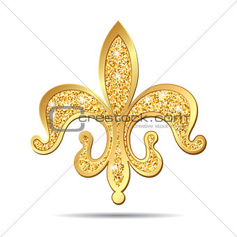 Golden fleur-de-lis heraldic symbol.
