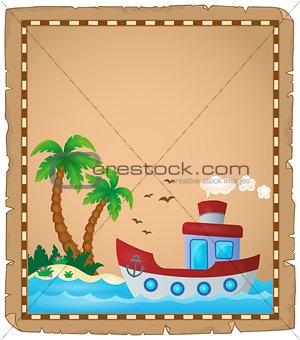 Parchment with nautical boat theme 2