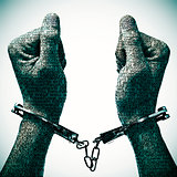 man with handcuffs in his wrists