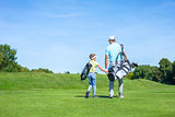 Family on golf course
