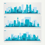 City skyline kit with factories, refineries, power plants etc.