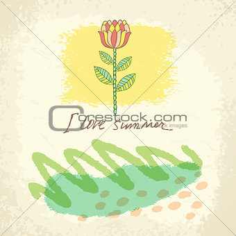 Vector cute floral card.