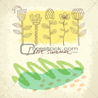 Vector cute floral card.