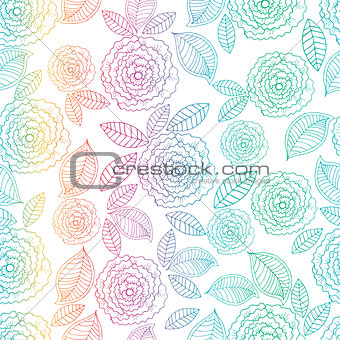 Vector Ornate seamless pattern with the stylized flowers