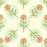  Ornate seamless pattern with the stylized flowers