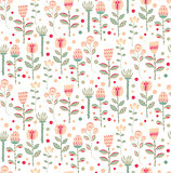 Vector hand drawn floral seamless pattern