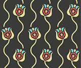 Vector retro floral seamless pattern
