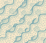 Vector hand drawn waves and bubbles hipster texture